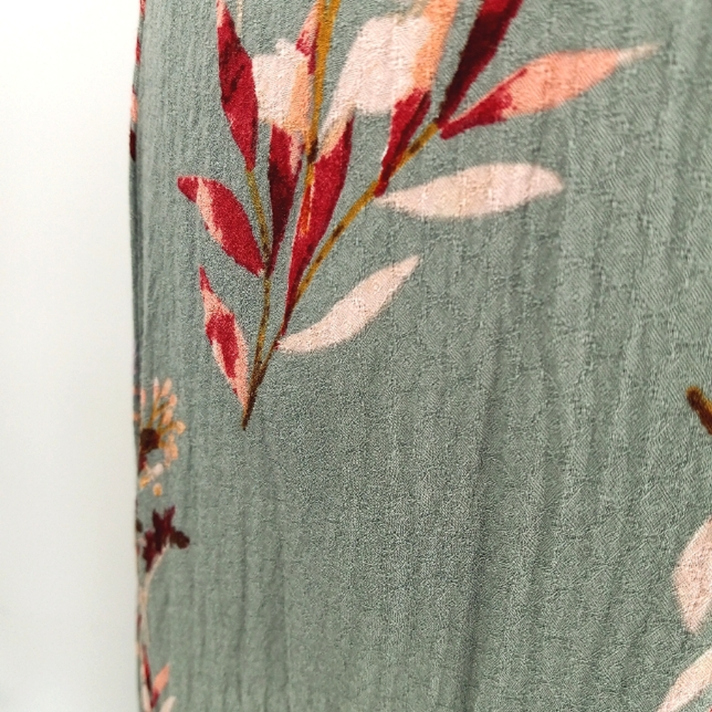 Lulu's Maxi Dress Size S Seafoam Green Floral Print Surplice Front Wrap Skirt - Picture 10 of 15